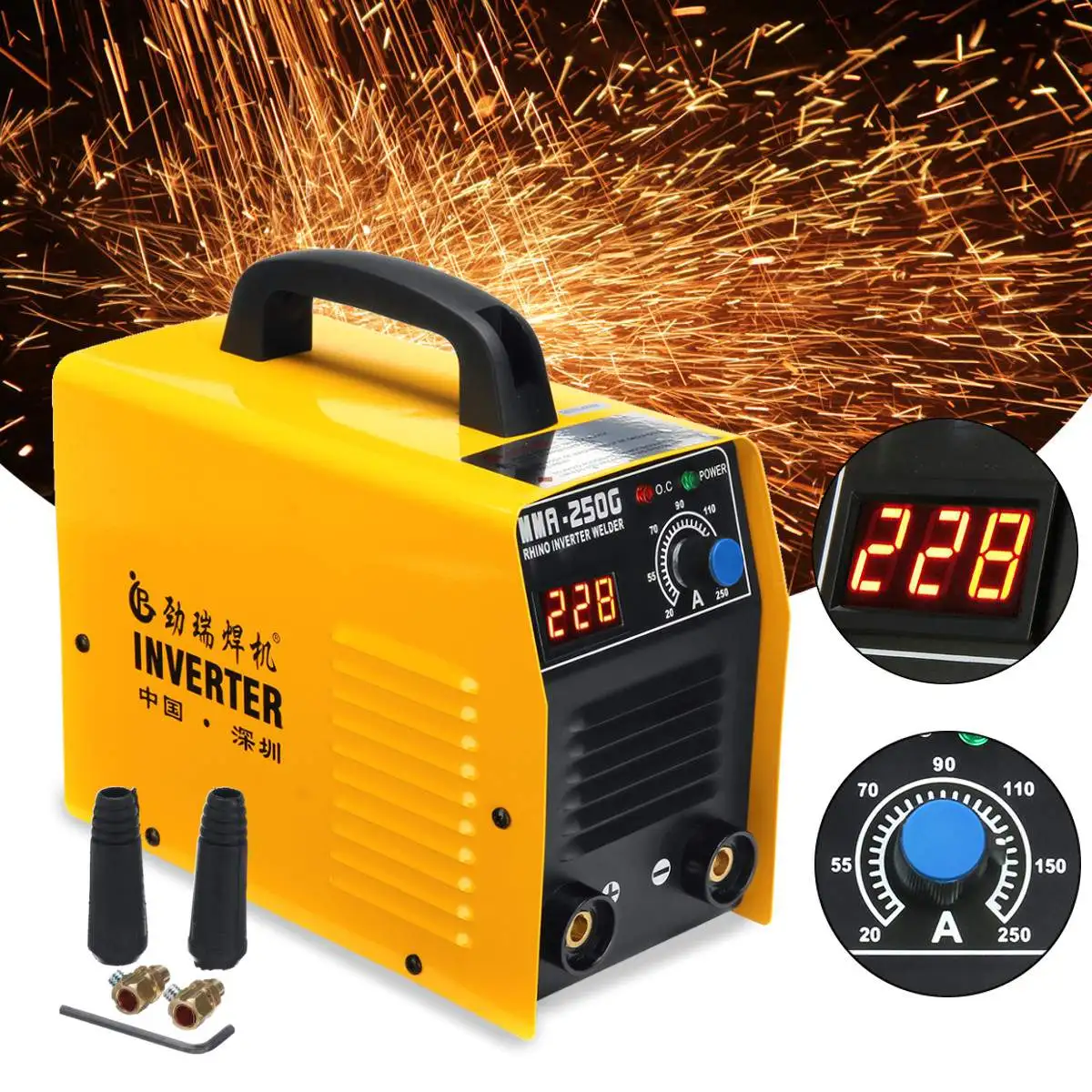 20-250A 25KVA IP21 инвертор дуговой Электрический сварочный аппарат IGBT/MMA/Arc/ZX7 сварочный аппарат для сварки Электрический Рабочий цифровой дисплей