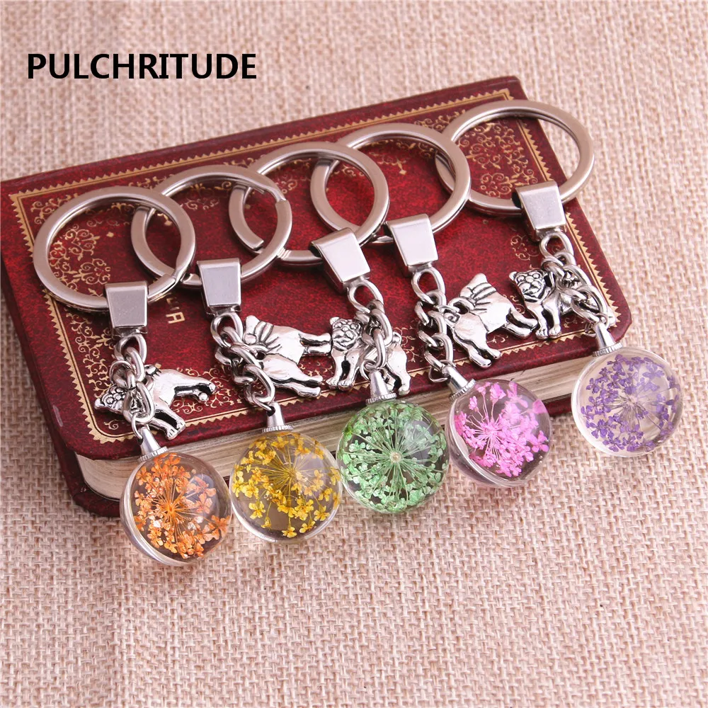 PULCHRITUDE 2 шт./лот металлический брелок хрустальный стеклянный шар кулон с