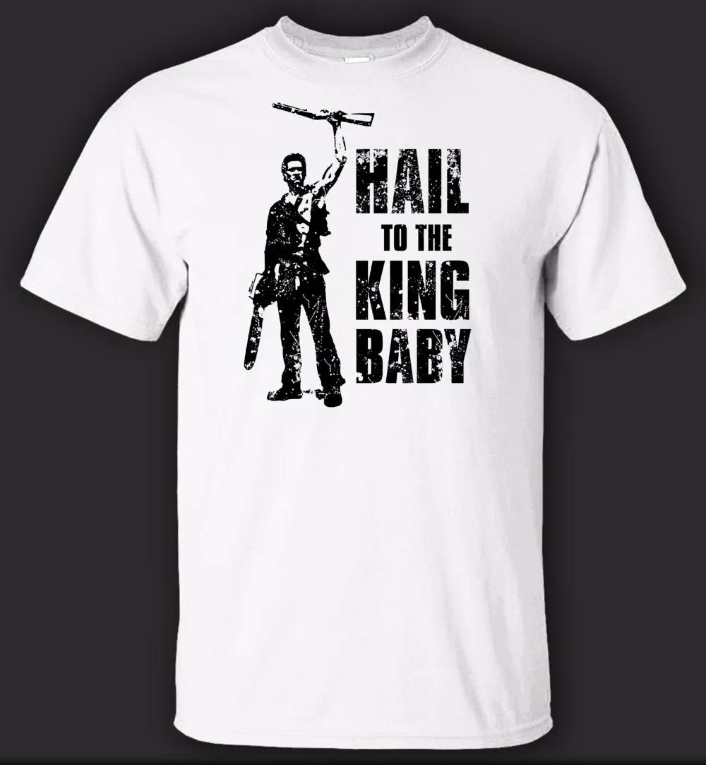 Мужская футболка с круглым вырезом Hail To The King модная из 100% хлопка капюшоном