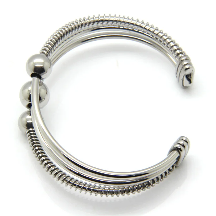 Простые круглые бусины из нержавеющей стали бижутерия браслеты поп-браслеты для