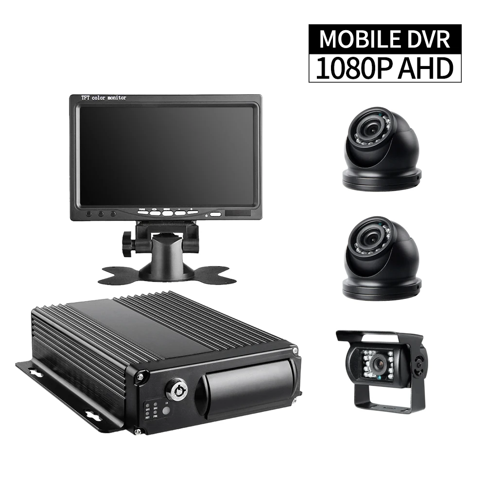 4CH 1080P грузовик SD MDVR автобус автомобиль трейлеры комбайн с AHD 2.0MP мини камерами 7