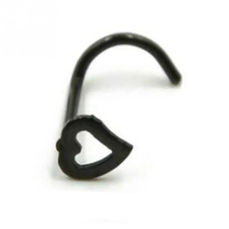 2018 New Fashion Nose Rings Stainless Steel Crystal Heart Multicolor Studs Hooks Body Piercing Faux Nariz Percing Jewelry | Украшения и