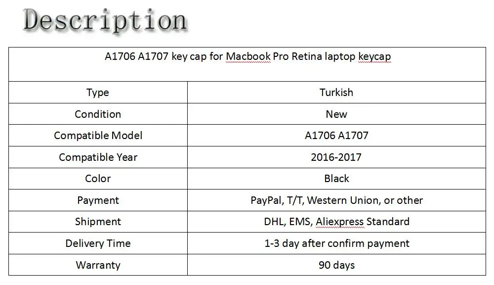 A1706 A1707 клавишные клавиши, колпачок для Macbook Pro Retina, клавишная крышка для ноутбука, новинка