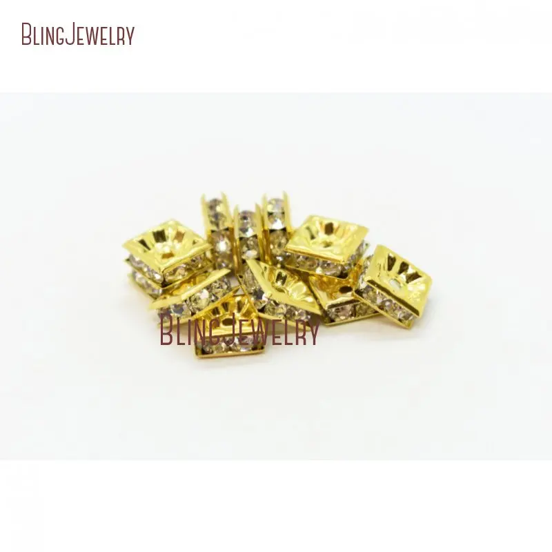 Светильник золотые цветные латунные кристаллы, Квадратные Зеркальные круглые разделительные бусины 4 мм 6 мм 8 мм FC26949