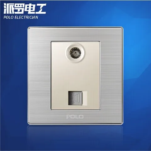 Бесплатная доставка поло Роскошный настенный выключатель света Панель ТВ + Тел