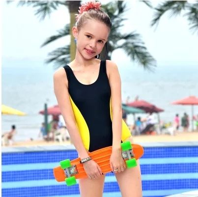 Детский профессиональный тренировочный купальник цельный Спортивный Купальный