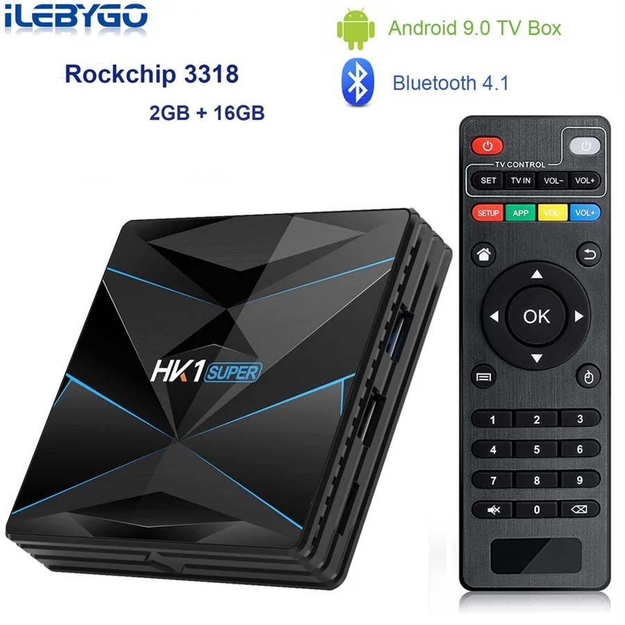 HK1 супер Android 9,0 ТВ-бокс на Rockchip RK3318 4 Гб ram 128G rom USB 3,0 2,4G/5G двойной wifi BT4.0 HDR 4 K 3D набор верхней коробки медиаплеер - Цвет: 2GB 16GB