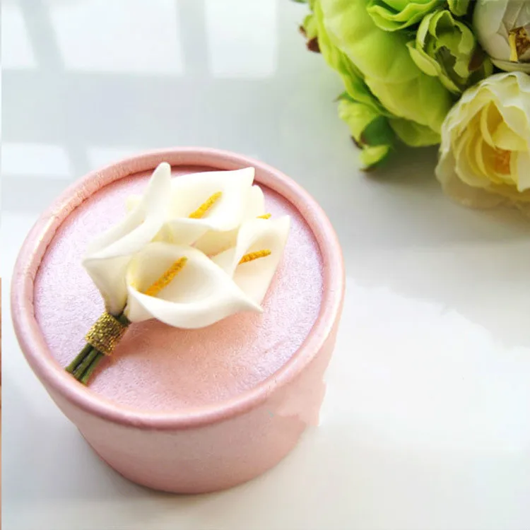 12 шт./лот эмульсионная мини молочно-белая Калла конфетная коробка кольцо Декор