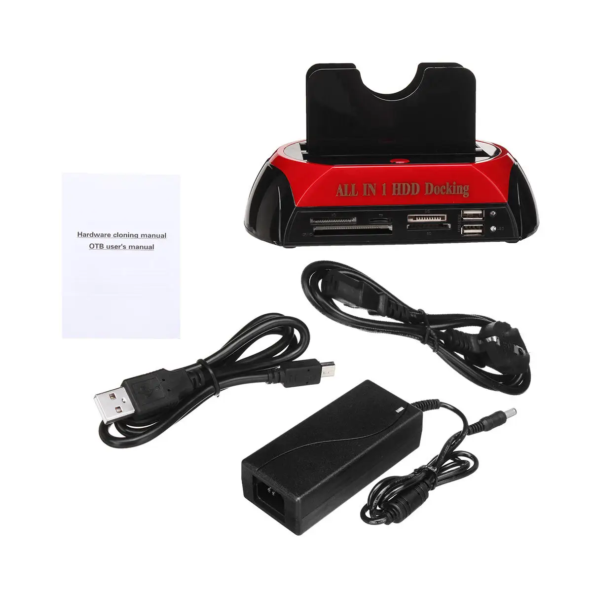 S SKYEE HDD док-станция HDD корпус двойной слот 2,5 3,5 ридер USB 2,0 для жесткого диска SATA с IDE Док-станция черный красный