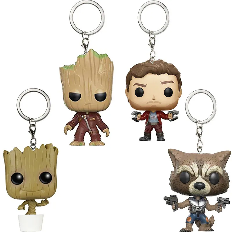 Funko стражи галактики 2 rocket star lord дерево брелок игрушка фигурка Коллекционная