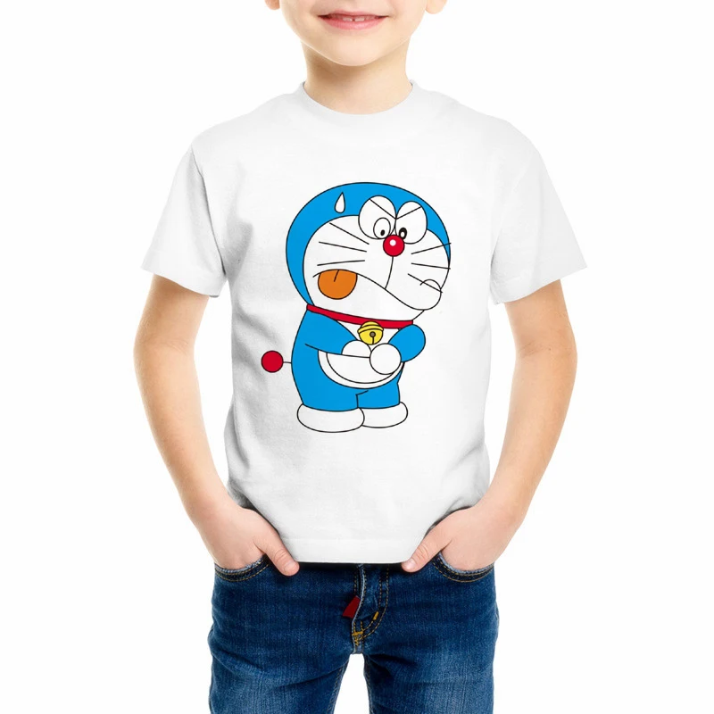 Детская футболка Doraemon с японским аниме летние футболки короткими рукавами для