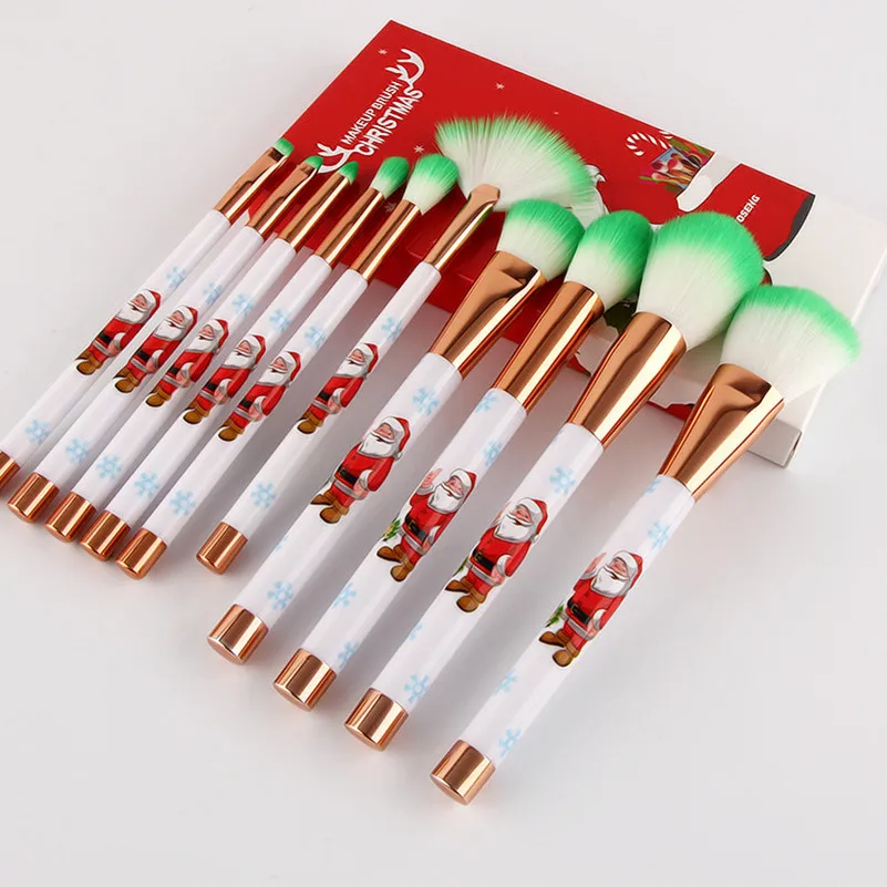 YAHLIGS New Arrival 10pcs Makeup Brushes Sets Foundation Powder Eyeshadow Portable Cosmetics For Christmas Present YA202 | Красота и