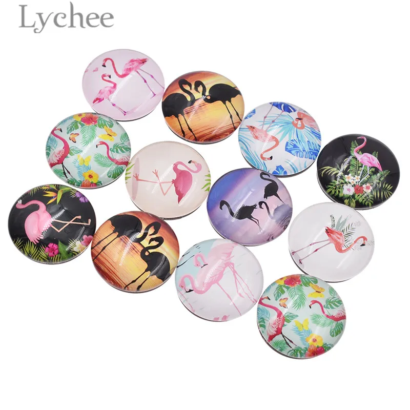 Lychee Life 4 шт. магнит на холодильник с фламинго Креативные Круглые магнитные