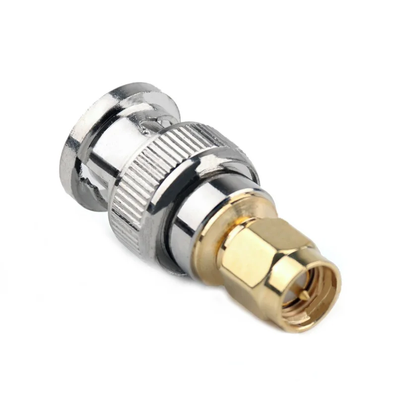 Новый адаптер 1/10 шт BNC штекер в SMA Штекер РЧ разъем прямой M/M PTFE золотое покрытие