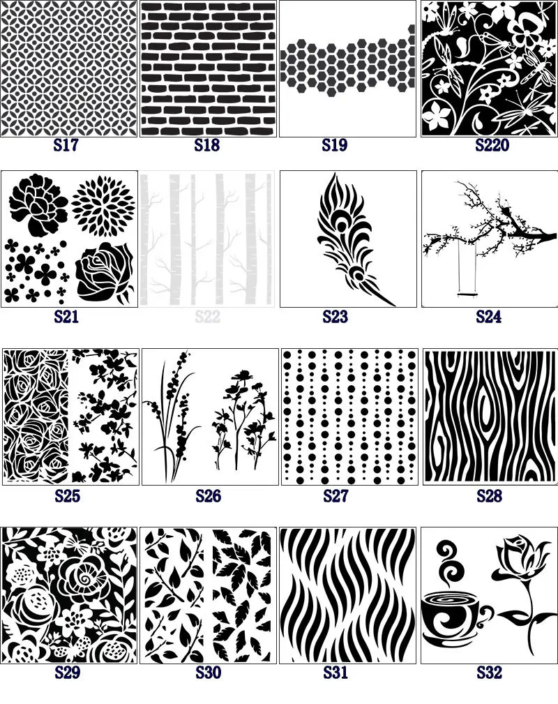 

5PCS Copper Layering Stencils Drawing Color Spray stencil DIY Scrapbook photo album Decorative Embossing DIY Paper Card Crafts