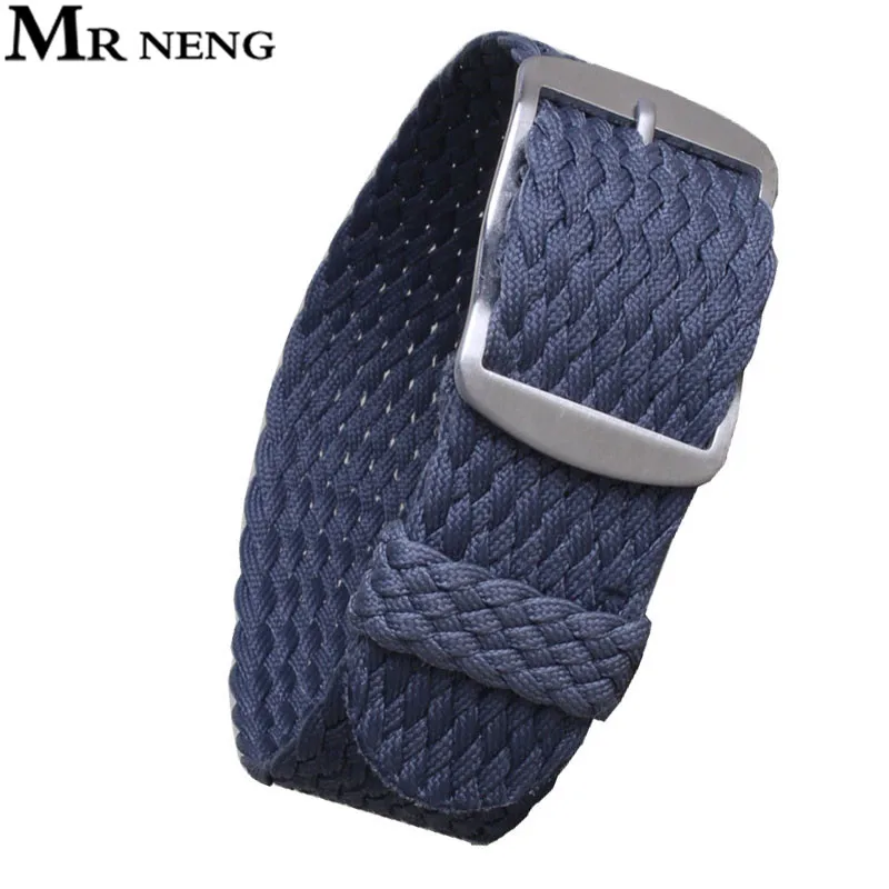 MR NENG 1PCS / Wholesale Fashion 20mm 22mm NATO nylon GREY WATCHBAND Navy waterproof nylon For perlon watch strap 14 16 18mm