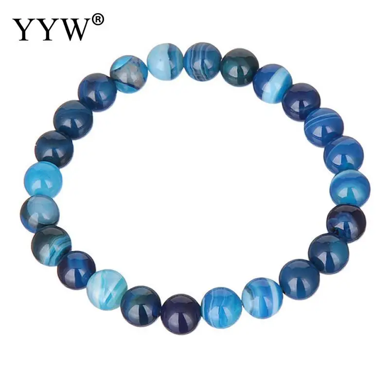 YYW женский и мужской Эластичный браслет ювелирные изделия из натурального агата