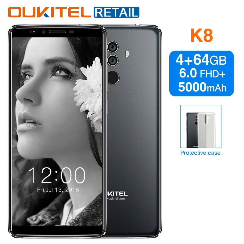 Oukitel K8 18:9 полный Дисплей 6 0 &quotмобильный телефон FHD Android 8 4G B Оперативная память
