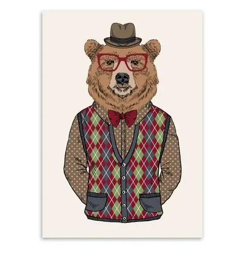 Модные Животные Жираф Зебра Лошадь винтажный художественный печатный плакат