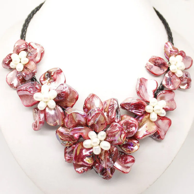 

Женское жемчужное ожерелье из натуральной кожи, 18 дюймов