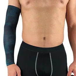Arm Sleeve1pc длинные налокотники рукав спандекс горошек печатные дышащие противоскользящие влагоотводящие эластичные руки обертывание протектор - Цвет: Синий