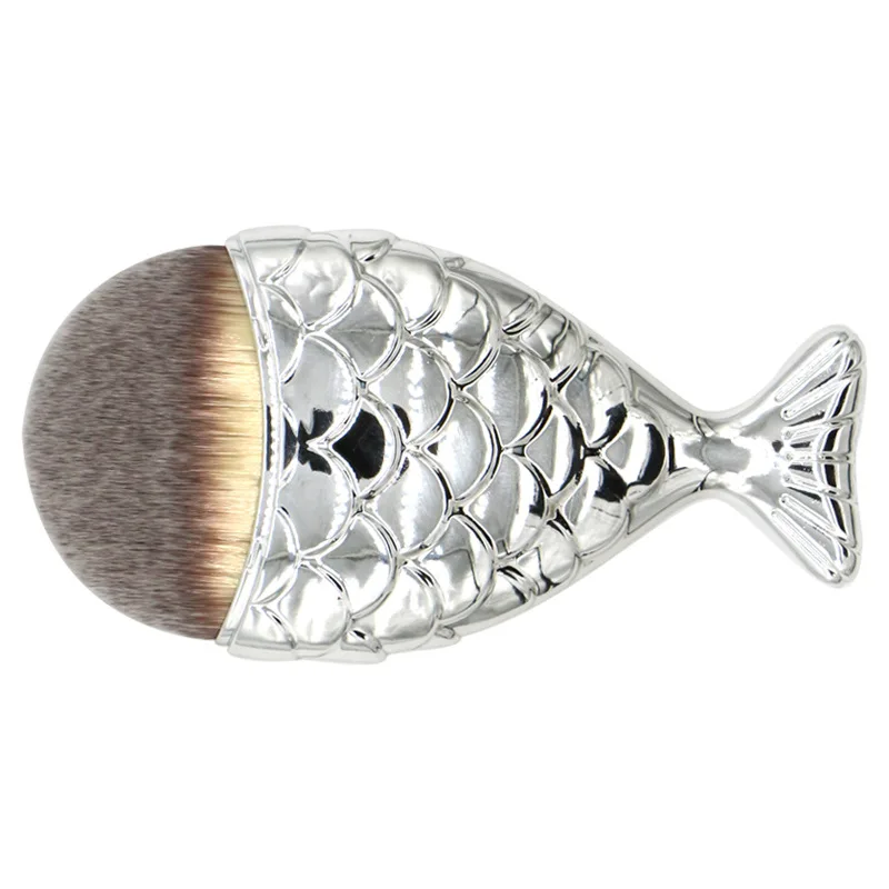 1 шт. большой круглый Top Фонд Русалка щетку мягкие волокна пудра Blush Brush портативный рыбий хвост Фонд Make up brush