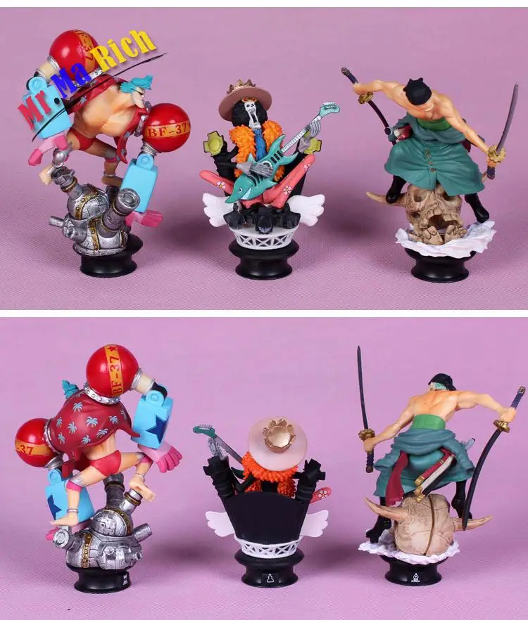 Аниме одна штука Шахматная 6 шт./компл. Luffy franky Zoro Brook Robin Коллекция ПВХ фигурка