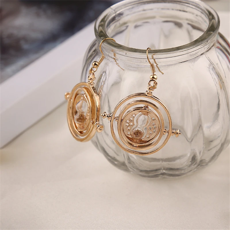 Time Turner Earrings Hermione Earring for Girl Women jewelry Hourglass Potter silver tone and gold | Украшения и аксессуары