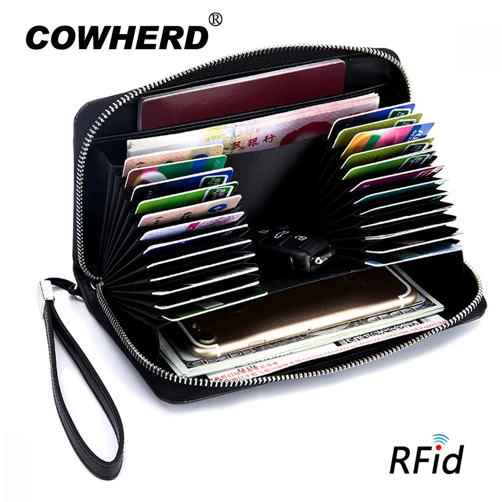 Кошелек унисекс из натуральной кожи с отделением для карт и RFID-защитой | Багаж
