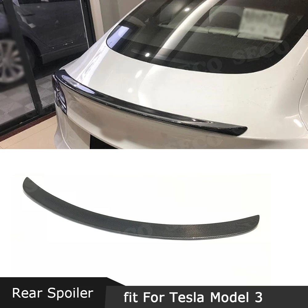 Для Tesla Model 3 Sedan 4 Door 2016 2020 задний спойлер из углеродного волокна крылья FRP Boot Trim