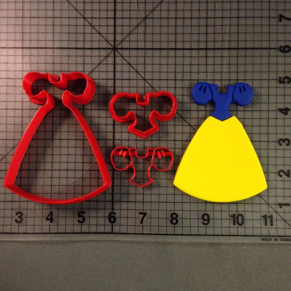 Custom Made 3D Printed Cookie Cutter Set Snow White Dress Fondant Cupcake Top For Cake Decorating Tools | Дом и сад