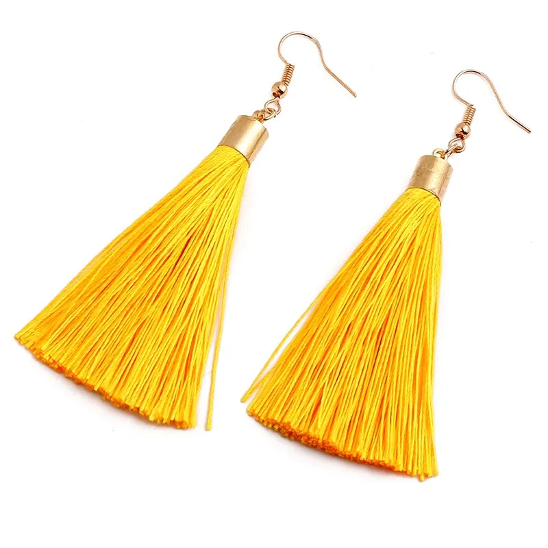 yellow-7 Серьги-кисточки в богемном стиле винтажные свисающие серьги mujer moda серьги для женщин серьги Модные ювелирные изделия oorbellen - Окраска металла: yellow-7