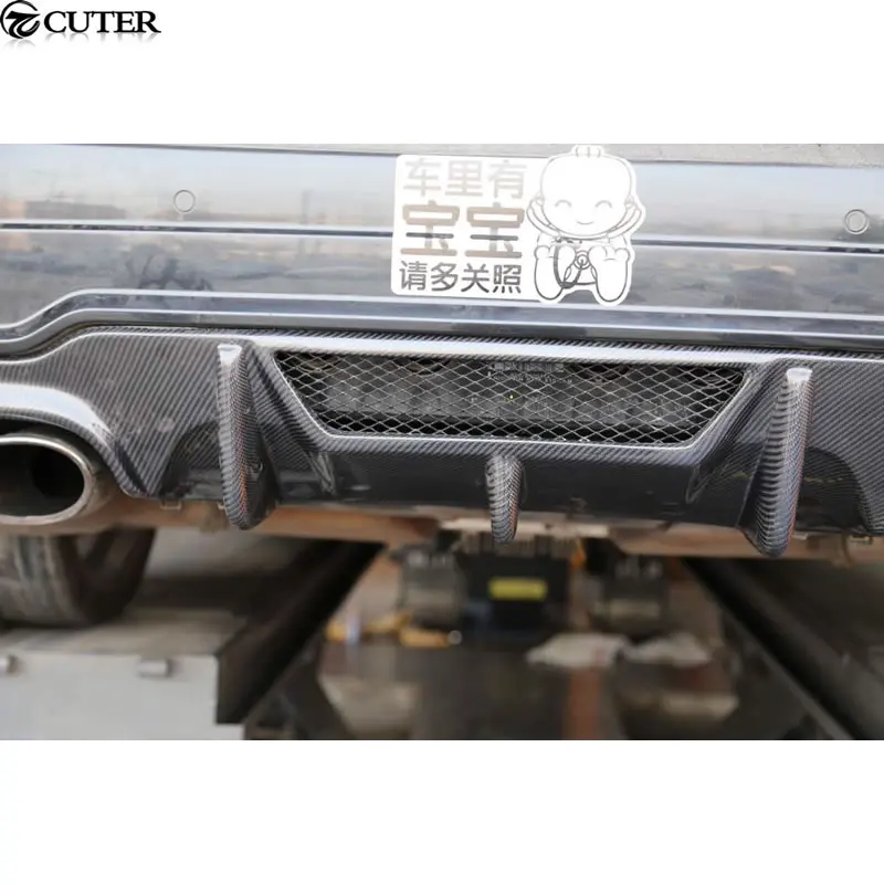W204 C180 C200 C63 V стиль углеродное волокно Автомобильный задний бампер диффузор губа