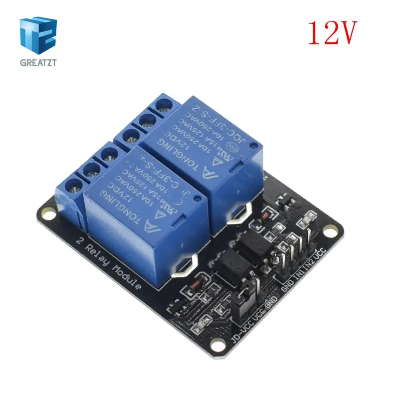 10 шт. 2-канальный 5V 12V 2 канальный релейный модуль реле для расширения платы 5V Низкий уровень срабатывает 2-полосная триггерный релейный модуль для arduino
