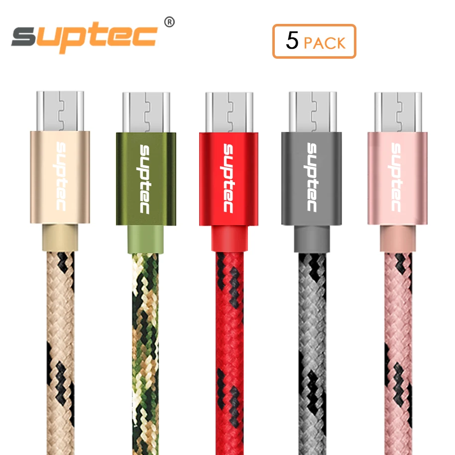 SUPTEC-Cable Micro USB de carga rÃ¡pida, cargador de nailon para Samsung Galaxy...