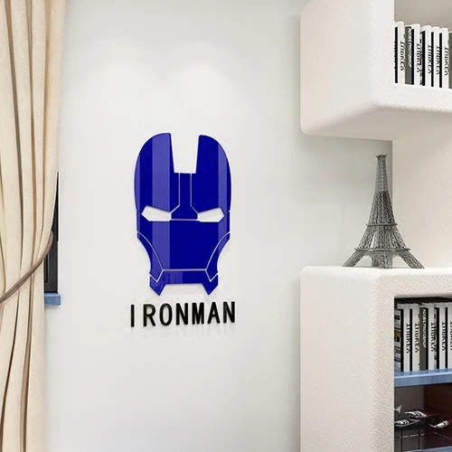 Супер Герой мультфильма знак стену Стикеры общежитии макет 3D трехмерная обои