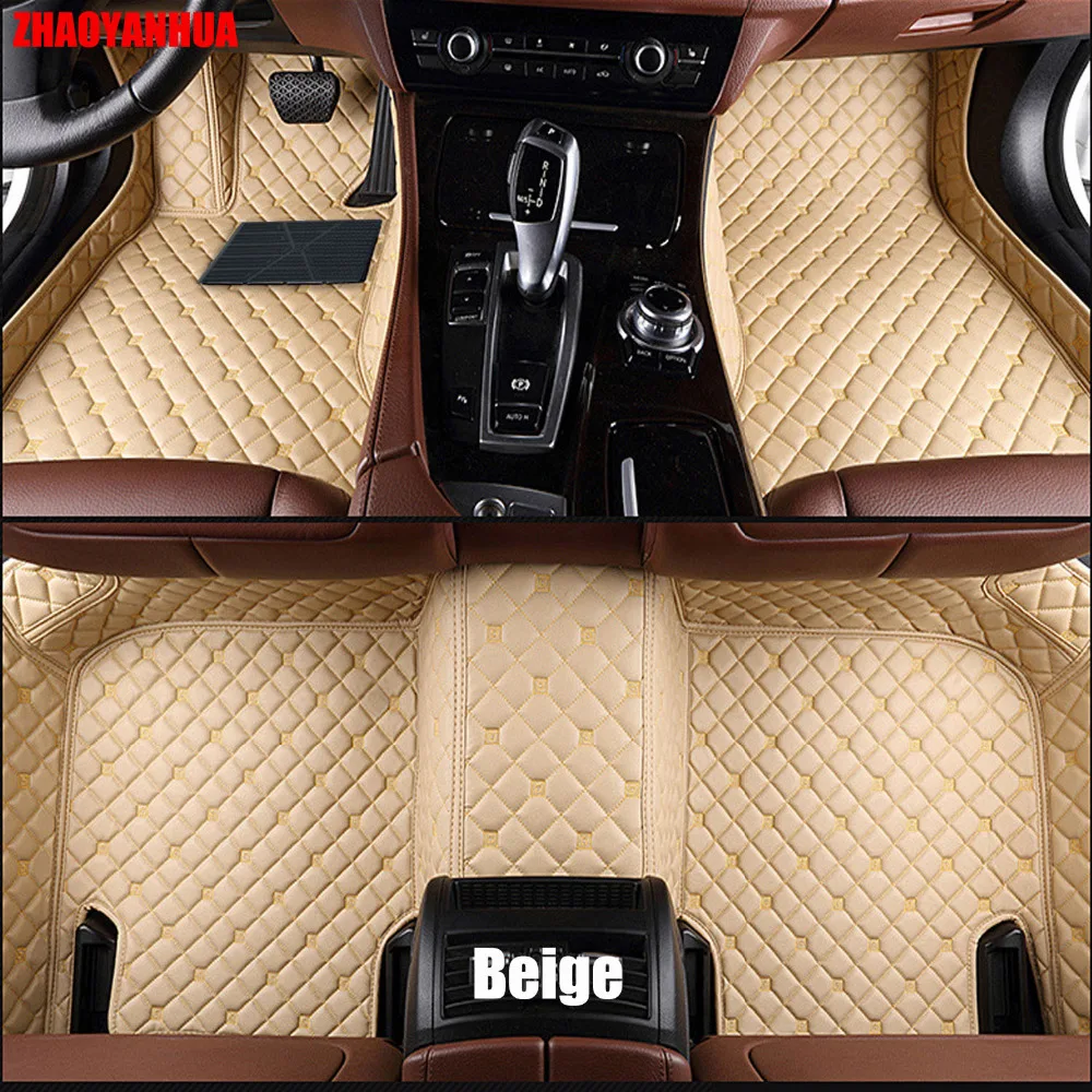 

ZHAOYANHUA car floor mats for Mercedes Benz A B180 C200 E260 CLA G GLK300 ML leather Anti-slip car-styling carpet liner