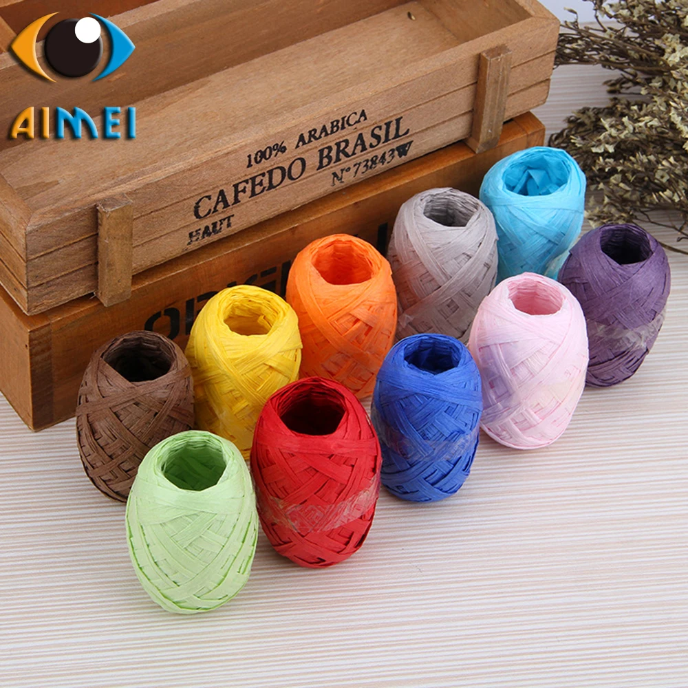 Новые цветные бусины Рождественские подарки ручной работы Raffia бумажная веревка рождественские яйца рулоны подарочные украшения бумажные веревки ленты-завязки