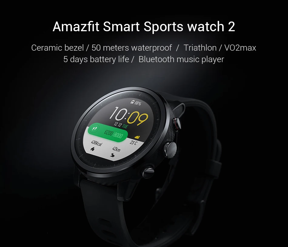 Xiaomi Huami Amazfit Stratos/Watch 2 мужские умные часы с gps PPG пульсометром 5 АТМ водонепроницаемые наручные часы Android и iOS App