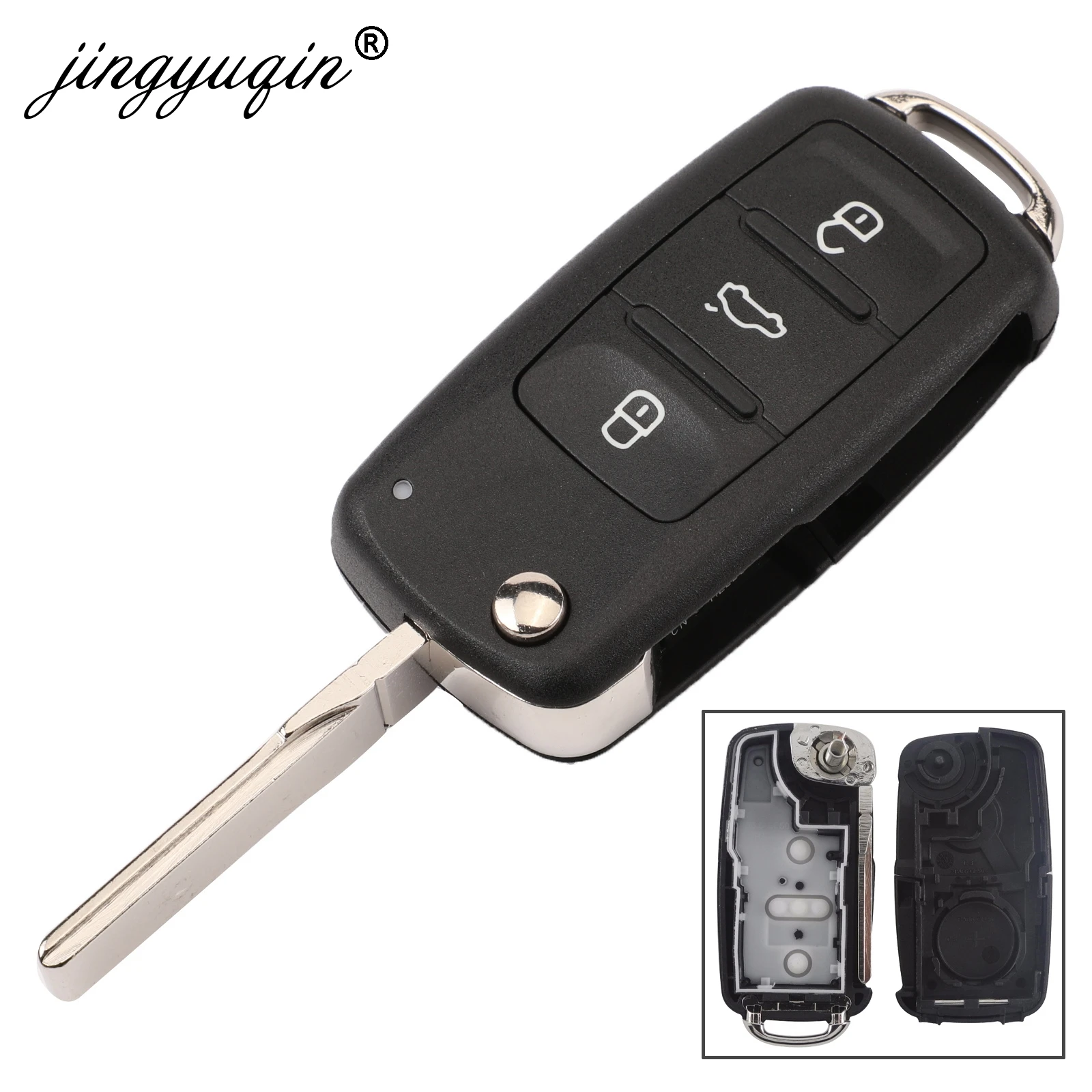 Чехол для ключей jingyuqin 30 шт. VW Tiguan Golf Sagitar Polo MK6 Touareg удаленное складывание 2/3/4