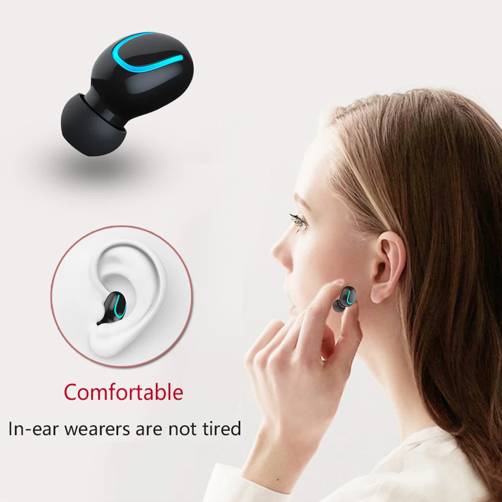 Беспроводные мини наушники Bluetooth 5 0 HBQ игровые спортивные вкладыши с зарядным