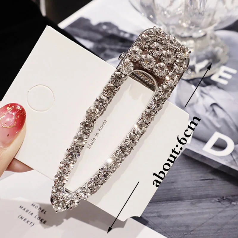 single row silver Шикарные заколки для волос с кристаллами золотого и серебряного цвета, ювелирные изделия для волос, стразы заколки невидимки для волос, заколка, инструменты для укладки, аксессуары - Окраска металла: single row silver