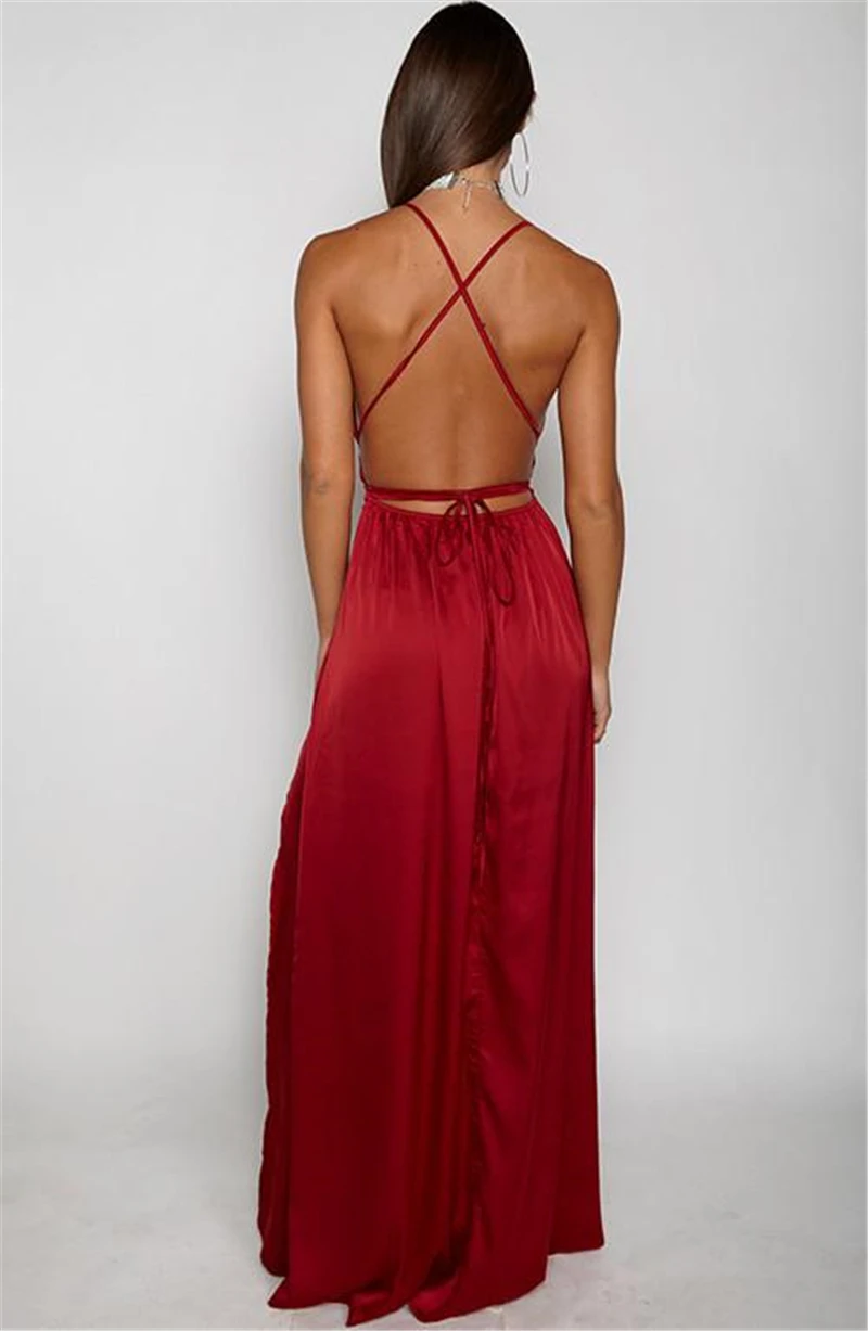 DRESSMECB, летнее сексуальное длинное платье без рукавов с v-образным вырезом, женские облегающие вечерние платья макси, бандажная Клубная одежда, элегантные платья