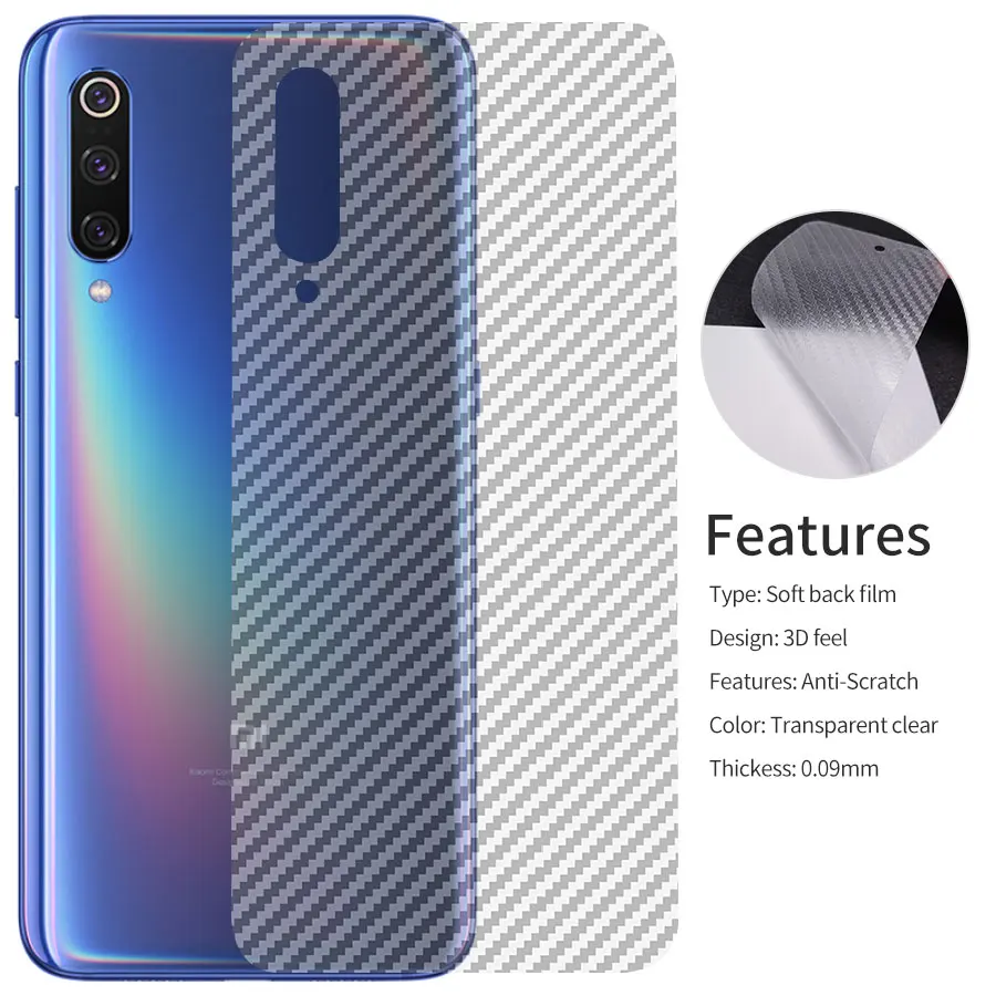 Углеволокно для Xiaomi mi 9 SE Red Note 7 пленка мягкая задняя наклейка с защитой экрана