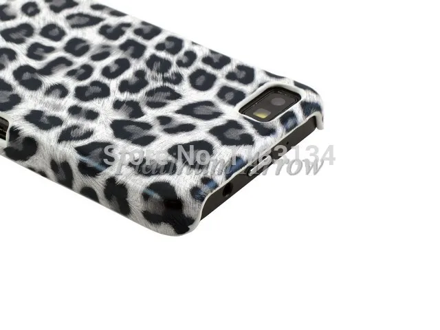 Hard Back Cover Case + Screen Protector for BlackBerry Z10 Leopard Grey |