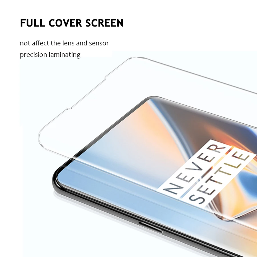 УФ жидкое закаленное стекло с полным клеем для OnePlus 7 Pro 7T защита экрана полное