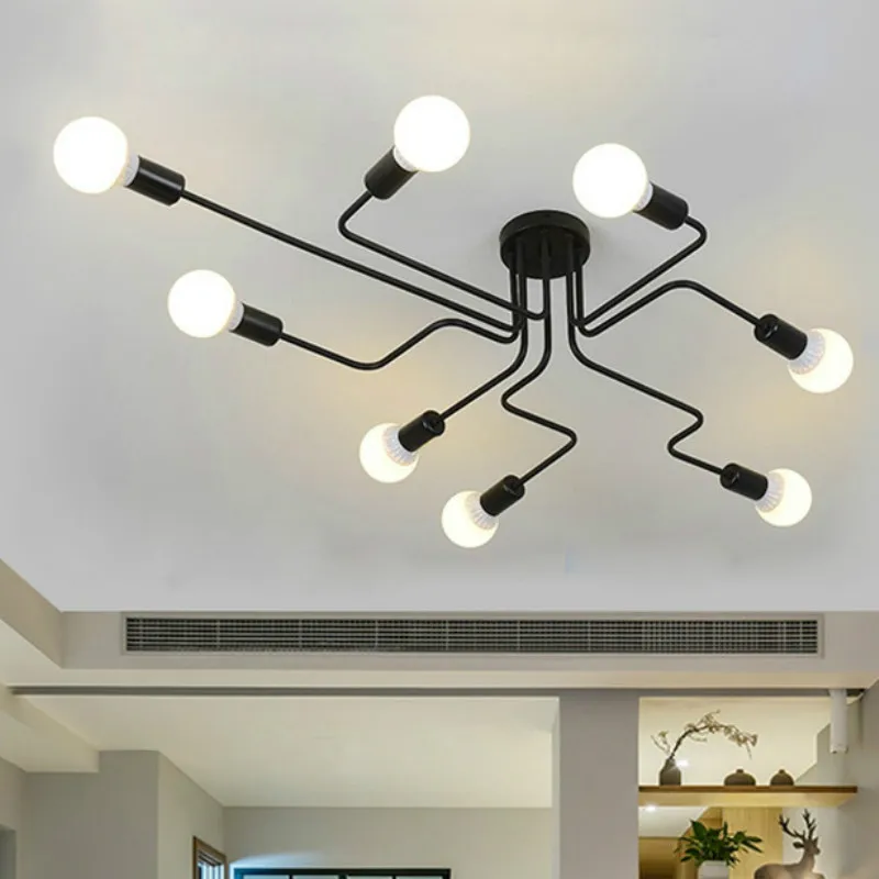 Современная люстра с кристаллами и светодиодами для потолка.