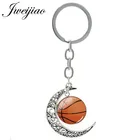 Брелок JWEIJIAO с подвеской в виде шара, луны, кольца для ключей, стеклянные драгоценные камни, украшения для волейбола, SP639