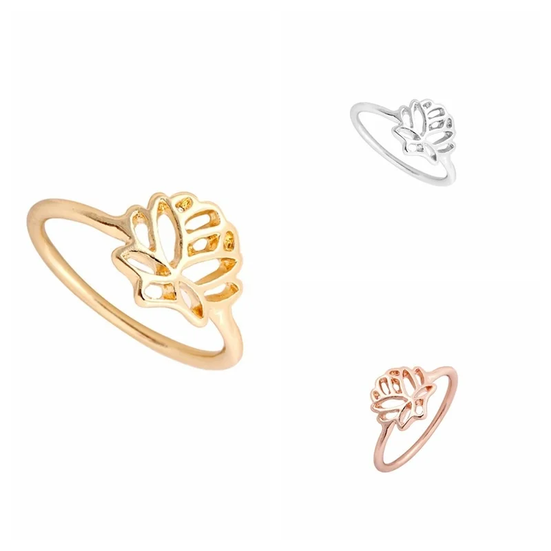 Женское кольцо для йоги Anel Bijoux модное простое медное с цветком лотоса|Кольца| |