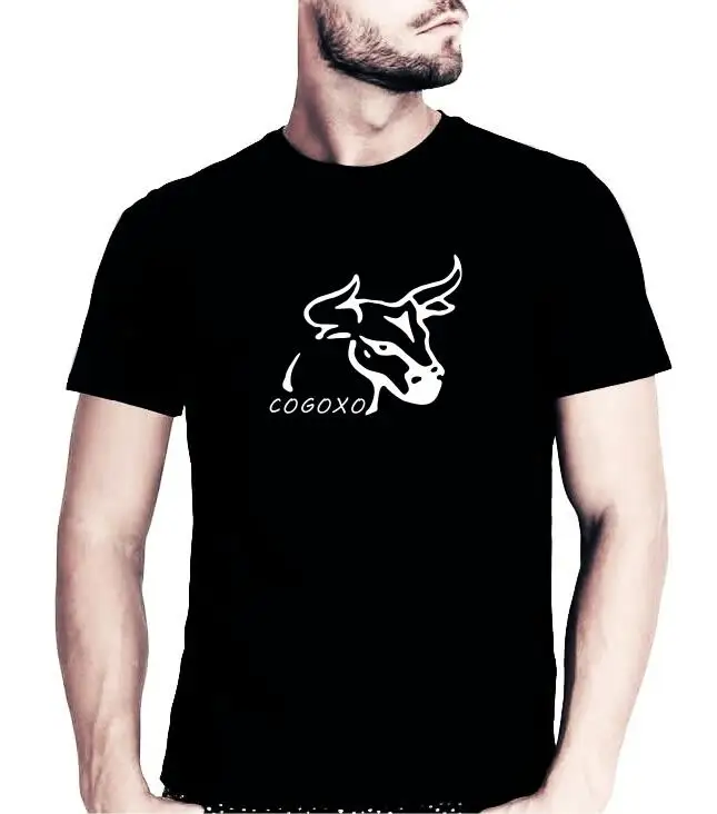 COGOXO летние хлопковые футболки с изображением костюмы мужской Slim Fit Футболка